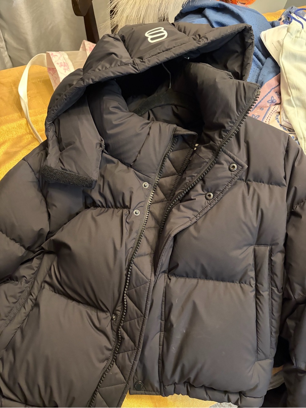 Aritzia Black Hooded Puffer Coat - Picture 2 of 4
